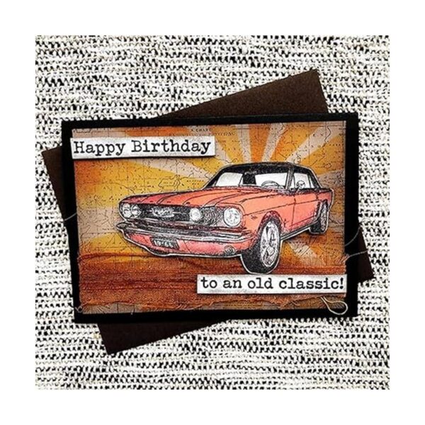 Briartw Retro Cars Happy Birthday Gift Automobile 2 sellos