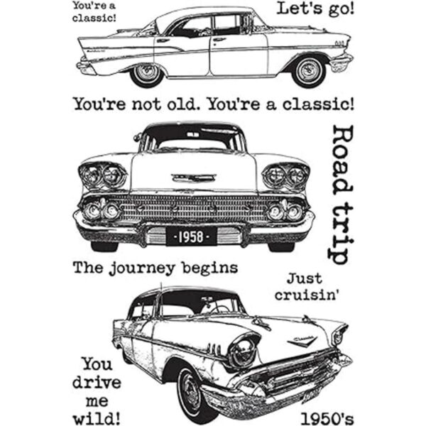 Briartw Retro Cars Happy Birthday Gift Automobile 2 sellos