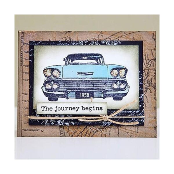 Briartw Retro Cars Happy Birthday Gift Automobile 2 sellos