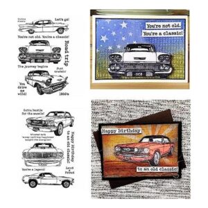 Briartw Retro Cars Happy Birthday Gift Automobile 2 sellos