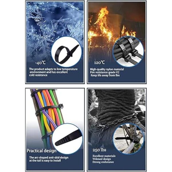 Bridas de cremallera para cables 50 piezas industriales