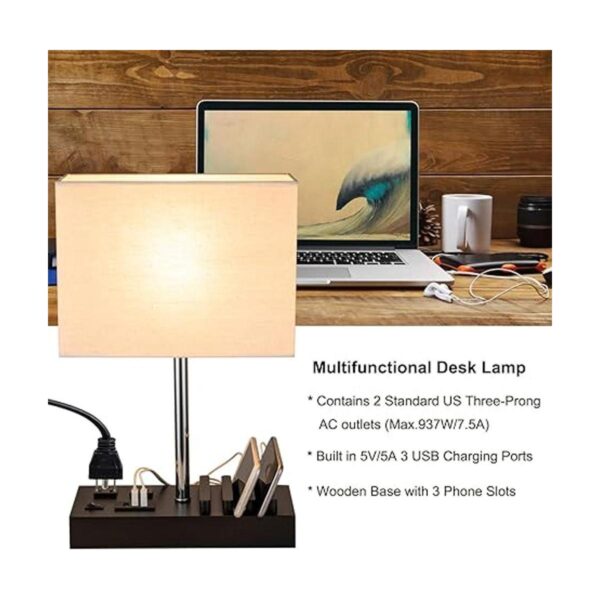 Briever Lámpara de mesa USB lámpara de escritorio_3