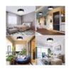 BrightHome Lámpara de techo empotrada negra equivalente a_5