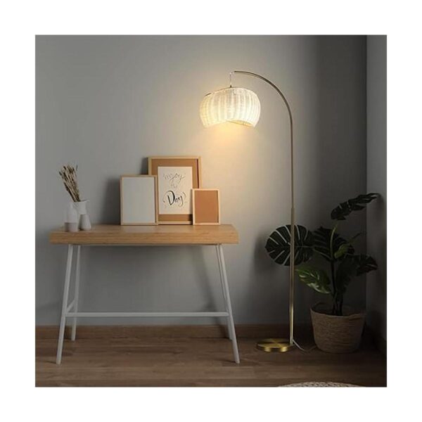Brightech Lámpara de pie arqueada ondulada Sombra de_2