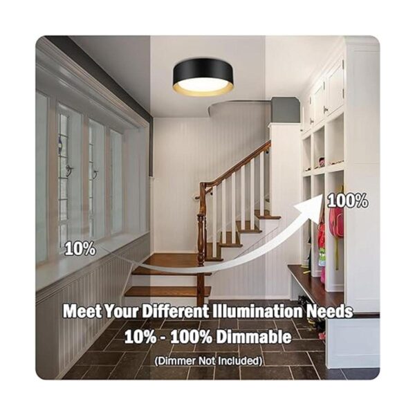 BrightHome Lámpara de techo empotrada negra equivalente a_3
