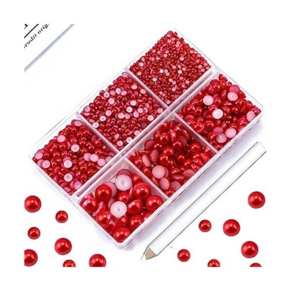 Briskbloom 3600 medias perlas rojas con parte trasera_1