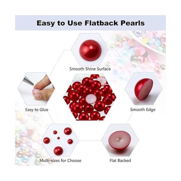 Briskbloom 3600 medias perlas rojas con parte trasera_5