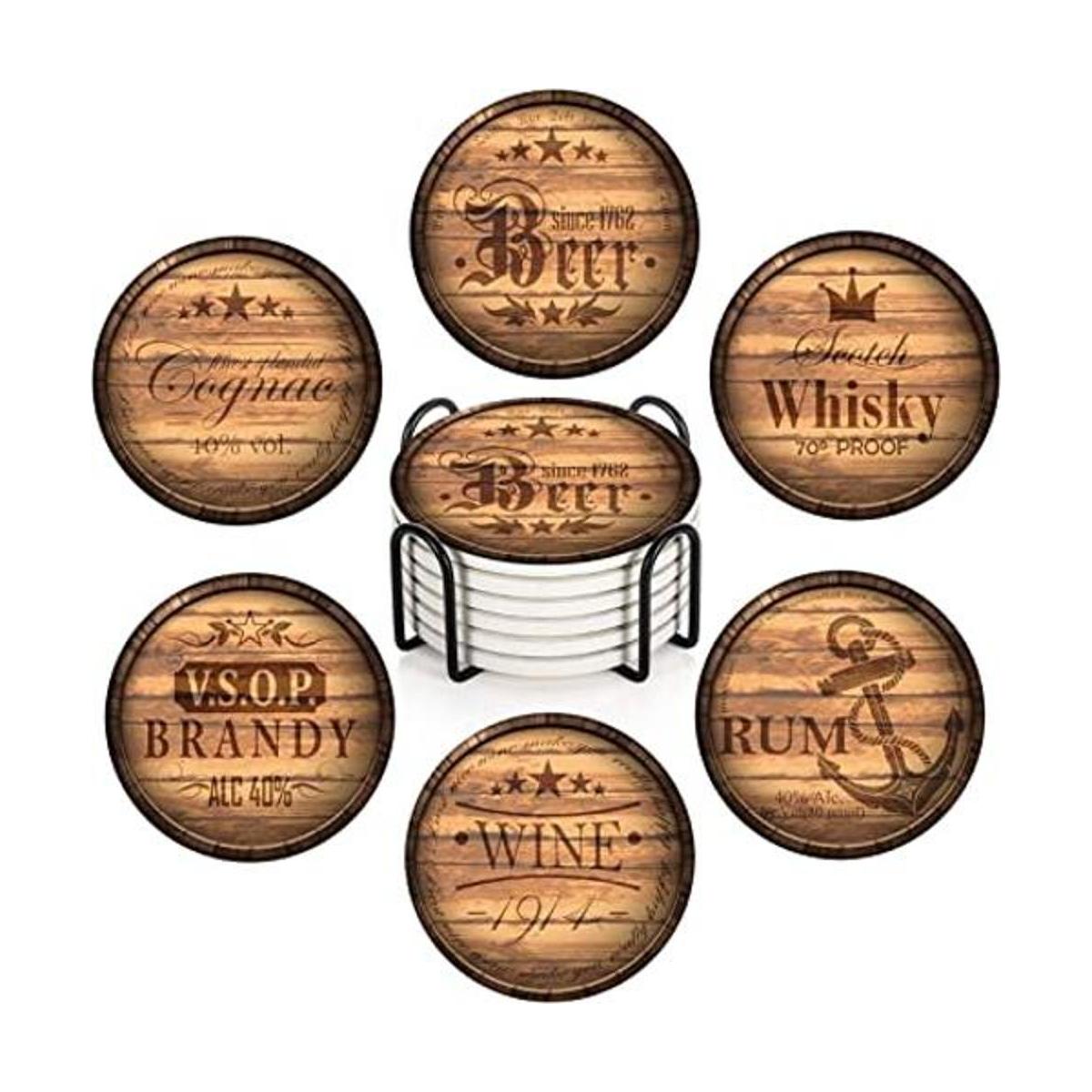 Britimes Juego de 6 posavasos para bebidas absorbentes con