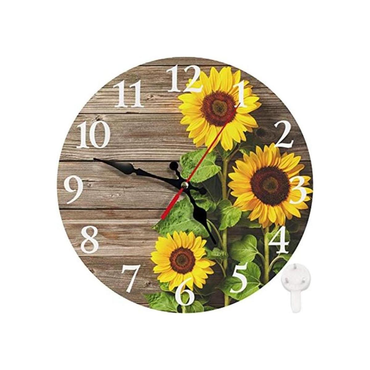 Britimes Reloj de pared redondo silencioso sin tictac 10