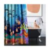 Britimes Juego de 4 cortinas de ducha diseño de pez azul_5