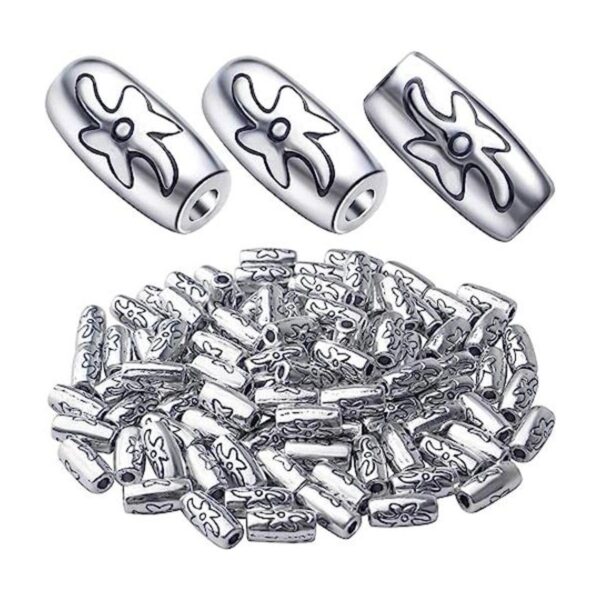 BronaGrand 100 cuentas espaciadoras tibetanas de plata