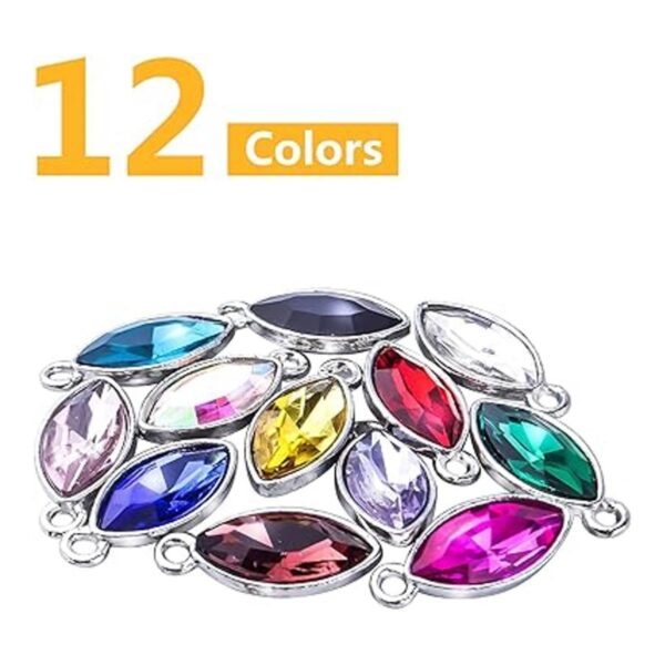 BronaGrand 24 dijes de piedra natal de cristal colgantes