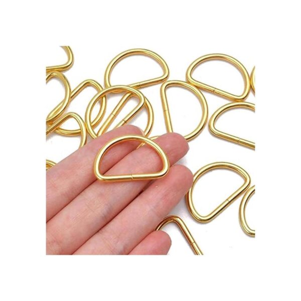 BronaGrand 50 anillos en D semicirculares de metal dorado_3