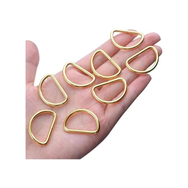 BronaGrand 50 anillos en D semicirculares de metal dorado_2