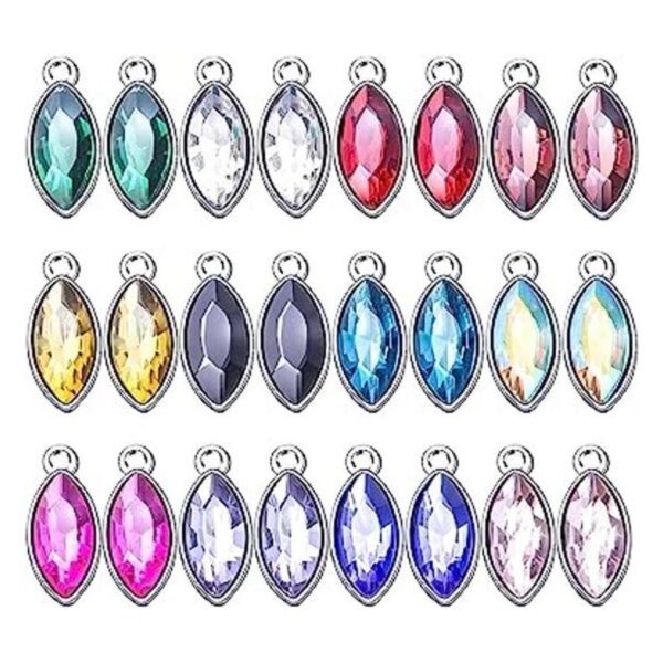 BronaGrand 24 dijes de piedra natal de cristal colgantes
