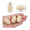 BronaGrand 50 cuentas de madera ovaladas naturales sin