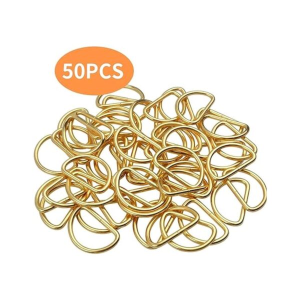 BronaGrand 50 anillos en D semicirculares de metal dorado_4