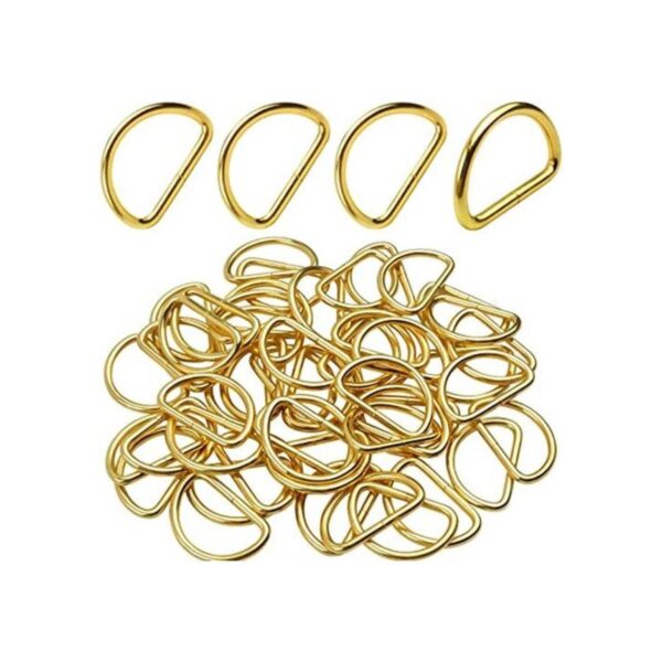 BronaGrand 50 anillos en D semicirculares de metal dorado_1