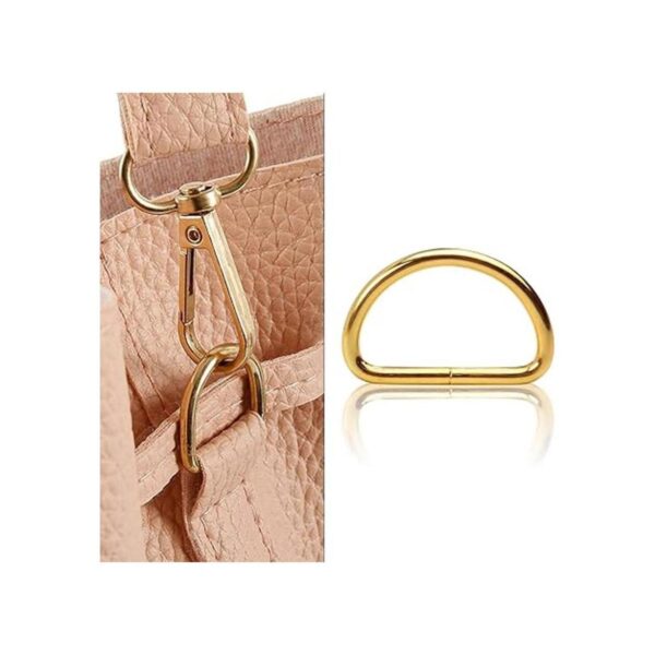 BronaGrand 50 anillos en D semicirculares de metal dorado_6
