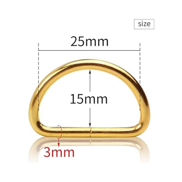 BronaGrand 50 anillos en D semicirculares de metal dorado_5