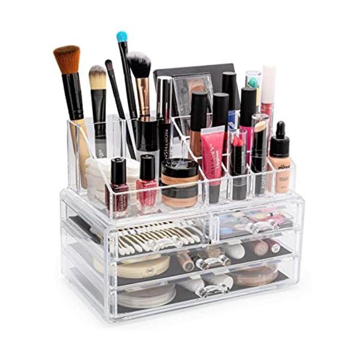 Brookstone Organizador de maquillaje para tocador vitrina
