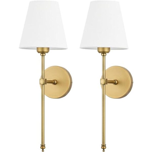 Bsmathom Juego de 2 apliques de pared clásicos de latón_1
