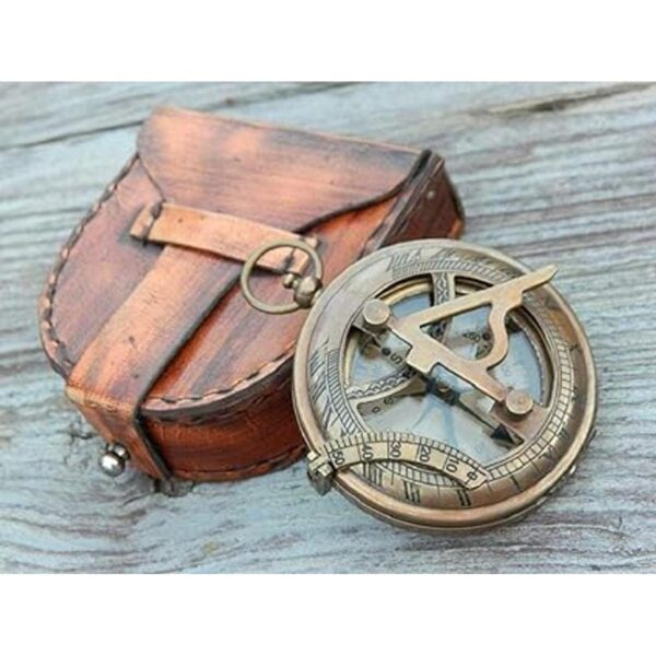 Brújula vintage con funda de cuero brújula de_6