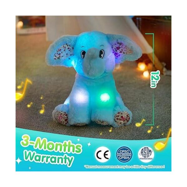 Bstaofy Juguete de peluche de elefante con luz musical de_2