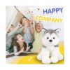 Bstaofy Peluche Husky de 12 pulgadas realista para_6