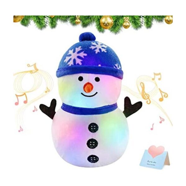 Bstaofy Muñeco de nieve musical LED juguete de peluche_1