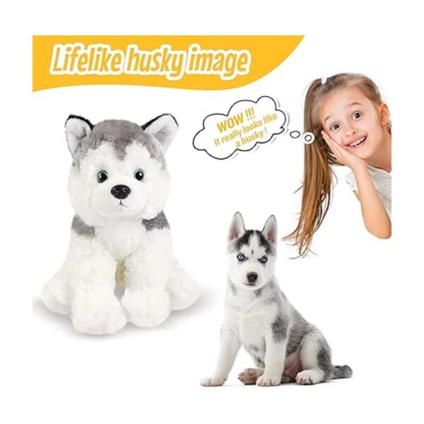 Bstaofy Peluche Husky de 12 pulgadas realista para_3