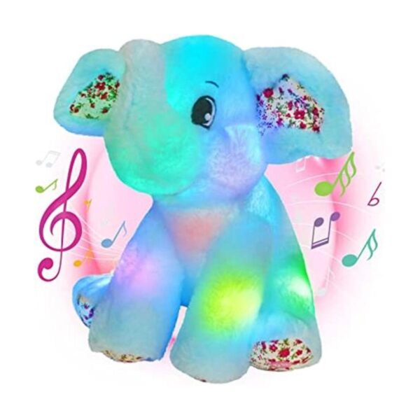 Bstaofy Juguete de peluche de elefante con luz musical de_1