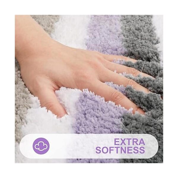 Buganda Alfombras de baño de microfibra a rayas extra_2