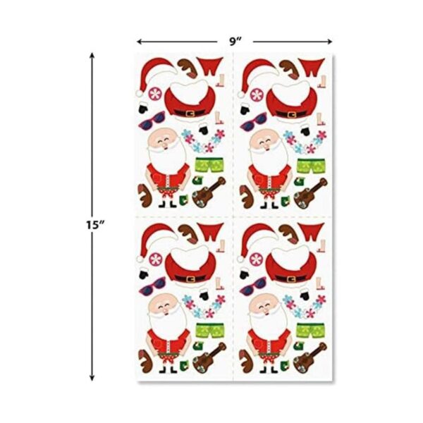 Build Your Own Santa Juego de 36 calcomanías de Papá Noel_2