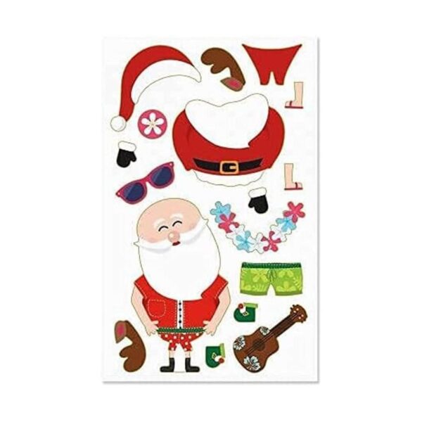 Build Your Own Santa Juego de 36 calcomanías de Papá Noel_3