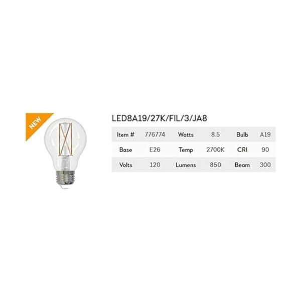Bulbrite 776774 Bombilla LED A19 85 W base decorativa_2