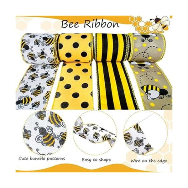 Bumble Bee Cinta de tela con alambre de 26 yardas diseño_2