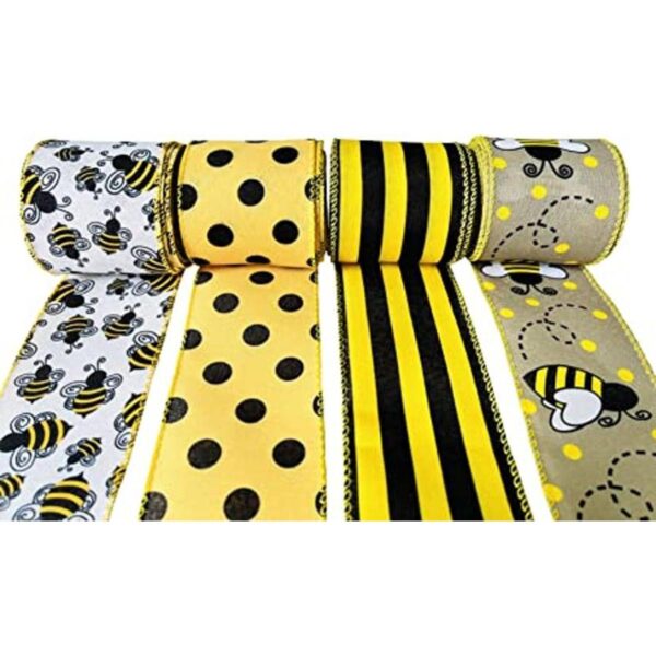 Bumble Bee Cinta de tela con alambre de 26 yardas diseño_1