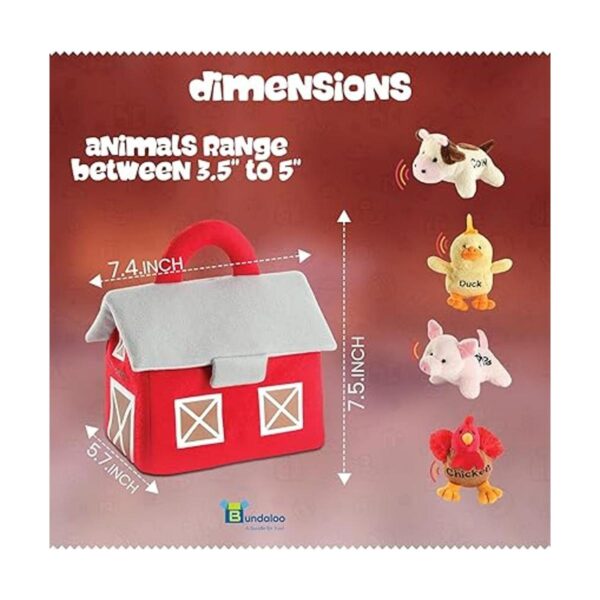 Bundaloo Juguetes de animales de granja de felpa con_3