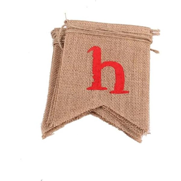 Burlap Happy Birthday Banner vagski suministros de fiesta_5