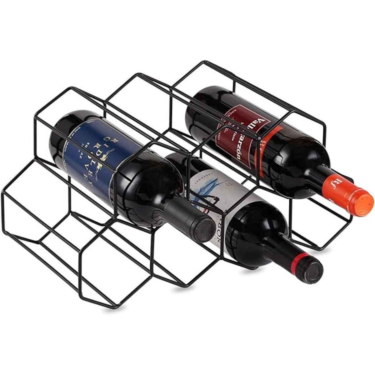 Buruis 9 botellas de metal para vino soporte de