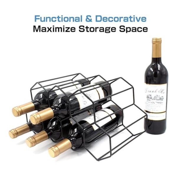 Buruis 9 botellas de metal para vino soporte de_3