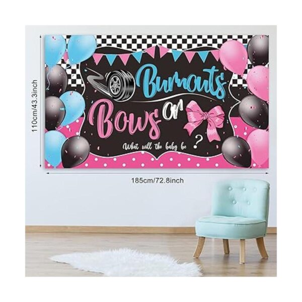 Burnouts or Bows Decoración de revelación de género lazos_2