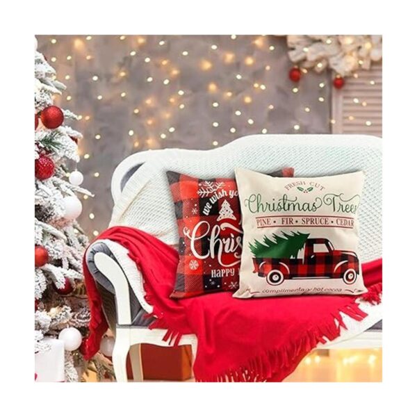 ButyHome Juego de 4 fundas de almohada de Navidad de 18 x
