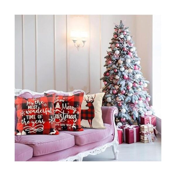 ButyHome Juego de 4 fundas de almohada de Navidad de 18 x