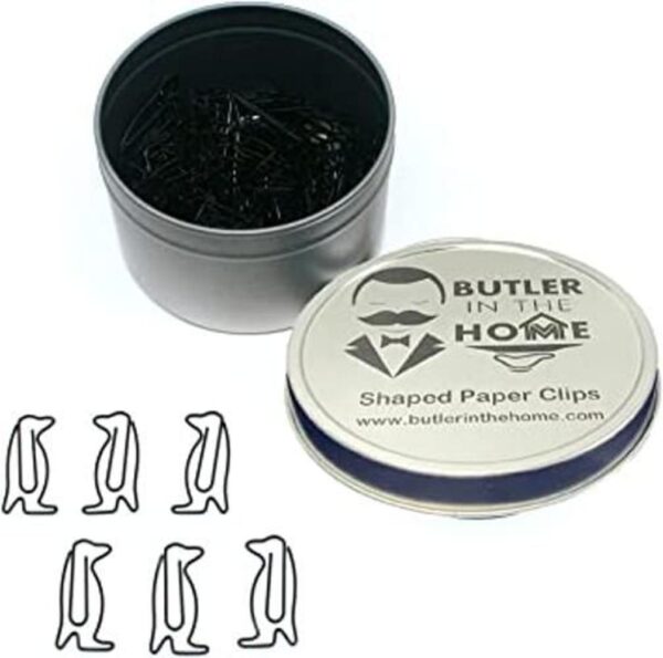 Butler en el hogar Animal Pingino Shaped Paper Clips en_1