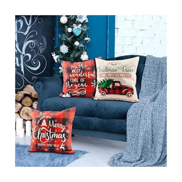 ButyHome Juego de 4 fundas de almohada de Navidad de 18 x