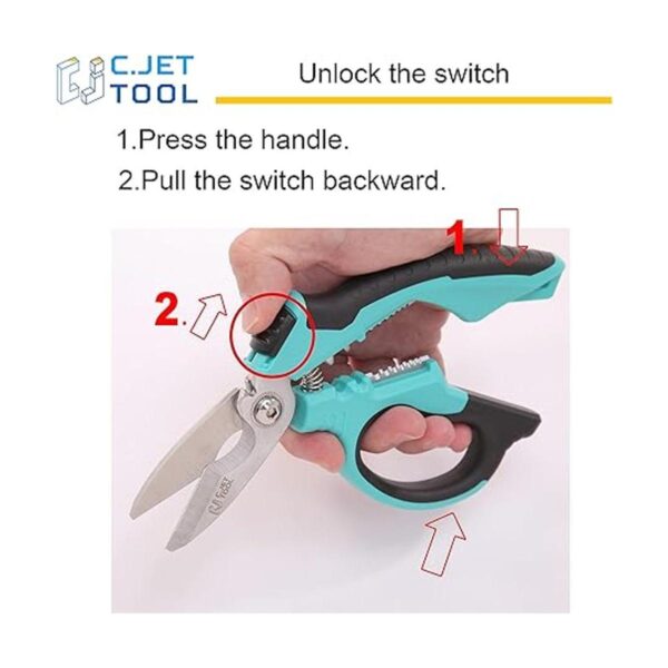 C.JET TOOL Tijeras de electricista tipo ángulo inoxidable_2