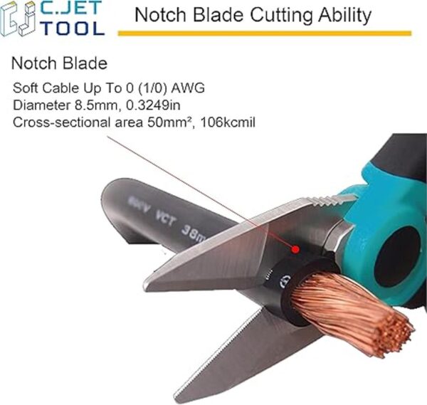 C.JET TOOL Tijeras de electricista de acero inoxidable de_2