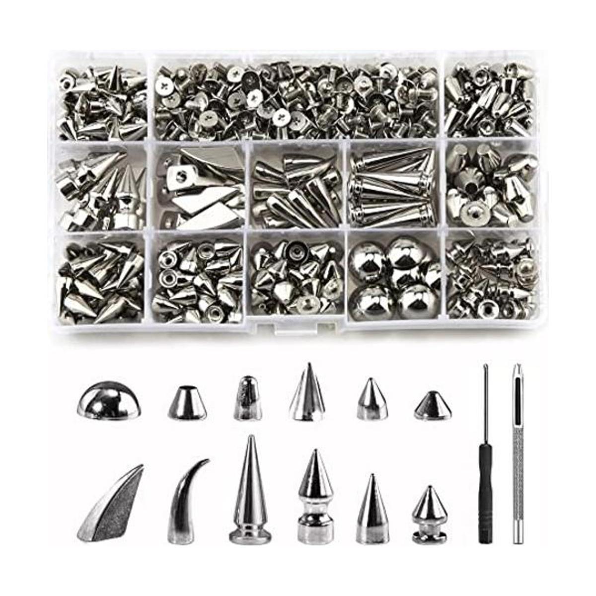 CAMXTOOL Juego de 270 puntas punk puntas para ropa 12
